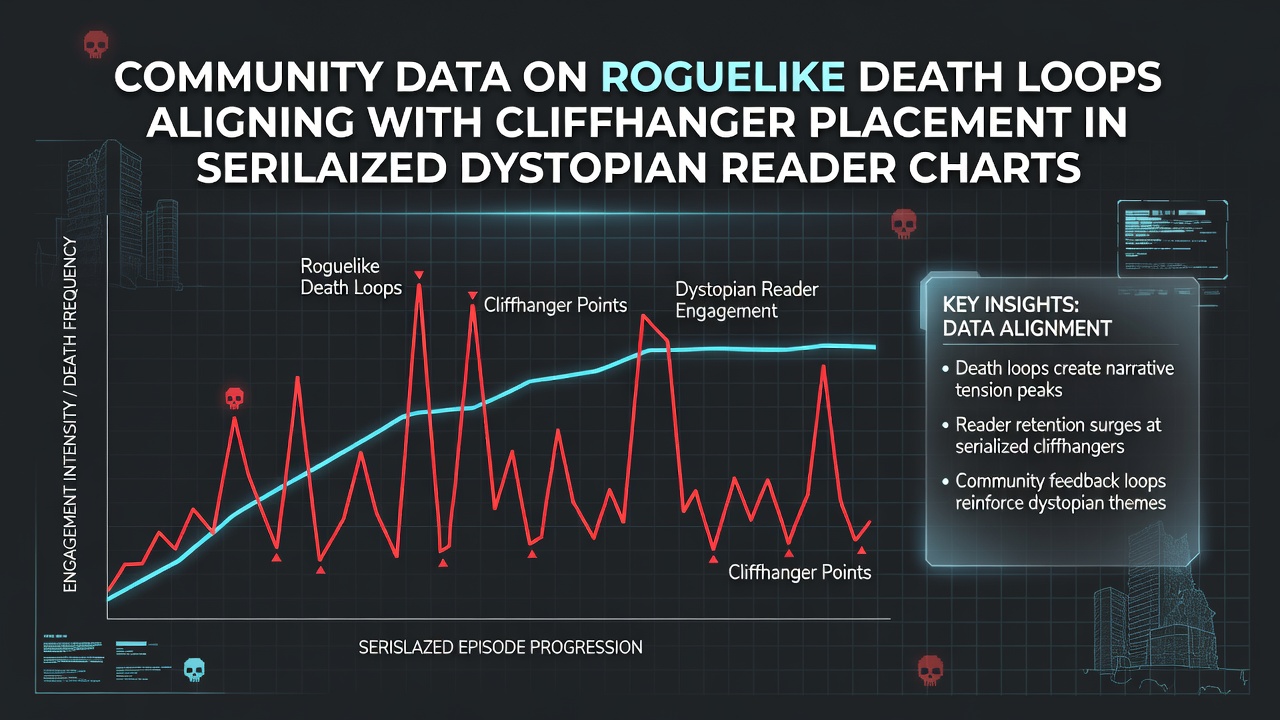 Community charts showing roguelike death loop patterns next to dystopian serial reader rankings