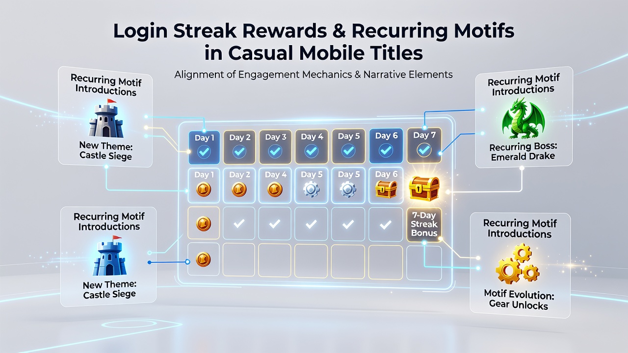 Readers and gamers share feedback charts showing alignment between mobile login rewards and recurring motifs in mystery book series