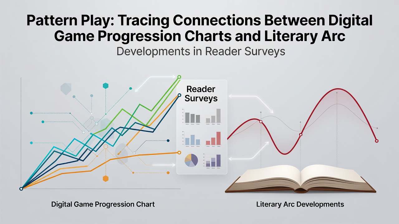Visualization of digital game progression charts overlaid with literary arc structures from reader engagement data
