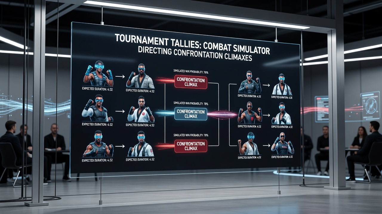 Open martial arts novel beside a tablet showing combat simulator leaderboard data