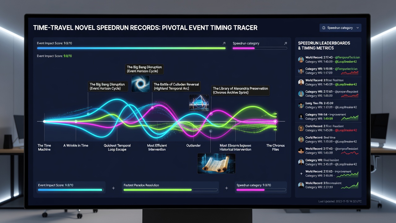 Detailed chart overlaying speedrun splits with novel chapter timelines